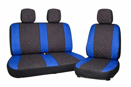Set Huse Auto Premium 2+1 – Protecție Completă pentru Scaune (Albastru/Negru)