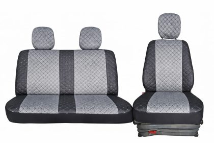 Set Huse Auto Premium 2+1 – Protecție Completă pentru Scaune (Negru/Gri)