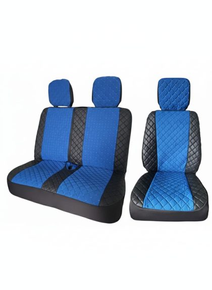 Set Huse Auto Premium 2+1 – Protecție Completă pentru Scaune (Negru/Albastru)