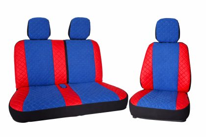 Set Huse Auto Premium 2+1 – Protecție Completă pentru Scaune (Roșu/Albastru)