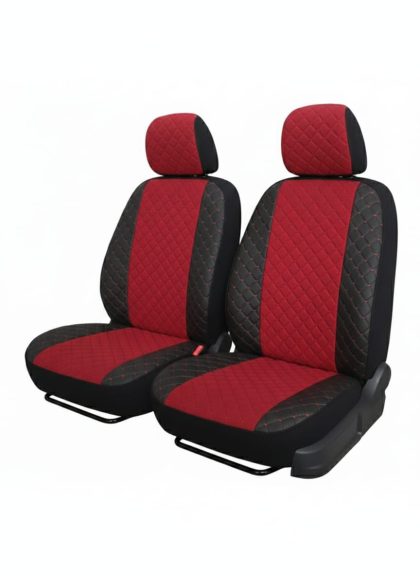 Set Huse Auto Premium 1+1 – Protecție Completă pentru Scaune (Negru/Roșu)