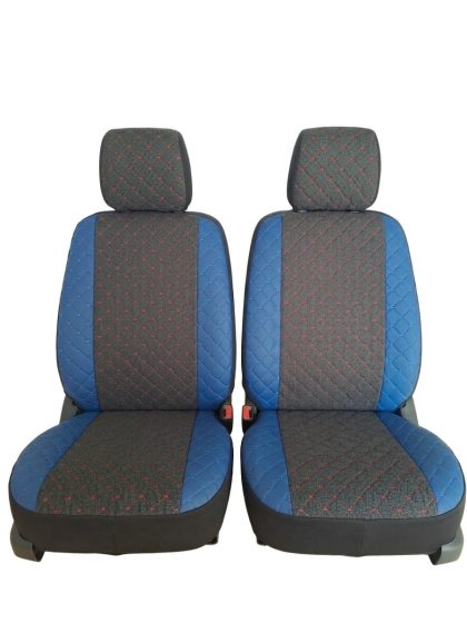 Set Huse Auto Premium 1+1 – Protecție Completă pentru Scaune (Albastru/Negru)