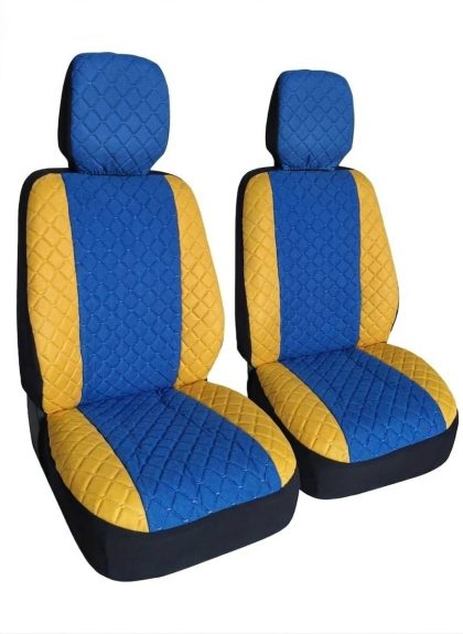 Set Huse Auto Premium 1+1 – Protecție Completă pentru Scaune (Galben/Albastru)
