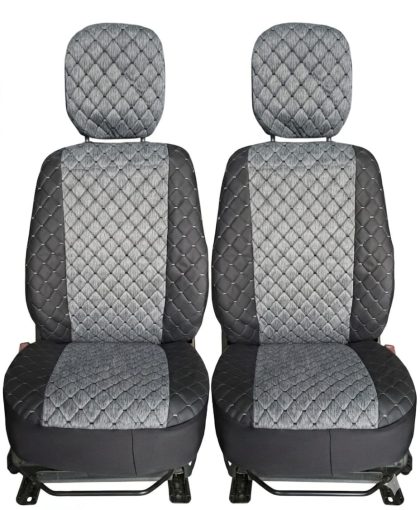 Set Huse Auto Premium 1+1 – Protecție Completă pentru Scaune (Negru/Gri)