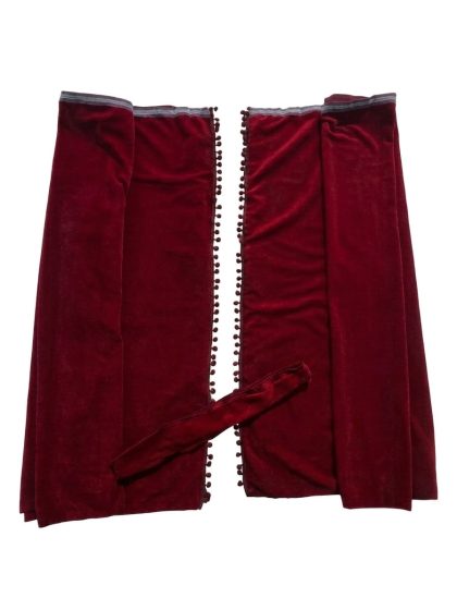 Set Perdele PREMIUM VIȘINIU din Stofă cu Ciucuri – Accesoriu Interior Lux pentru Cabină